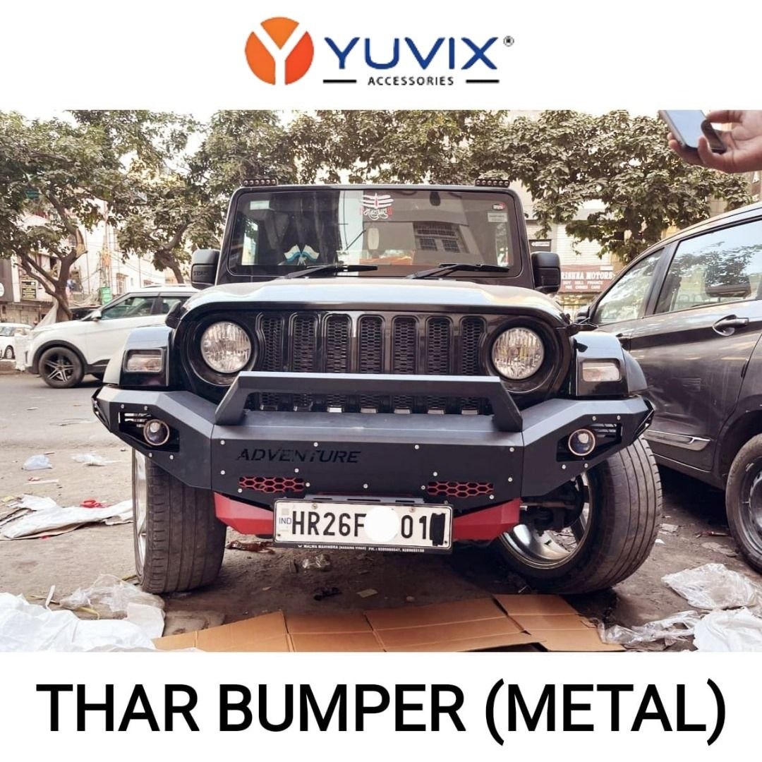 Metal front bumper for Thar